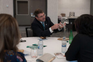 Dr. Turgeon demonstrating a device